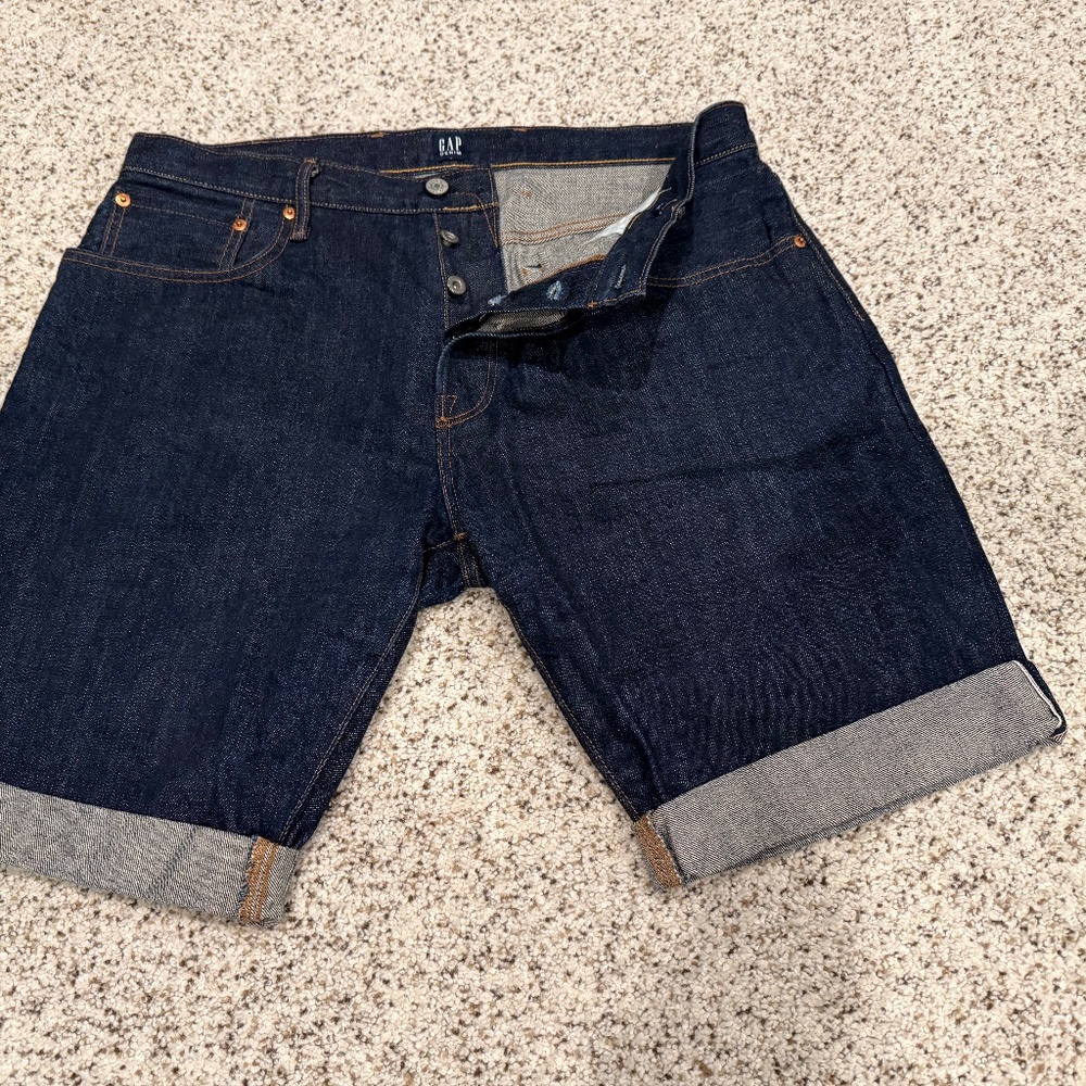 Button fly selvage jorts